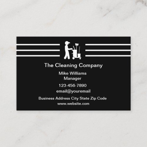 Professional Cleaning Janitorial Business Cards