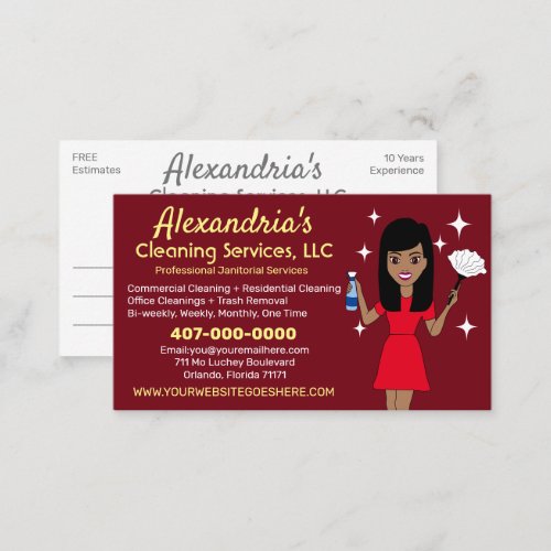 Professional CleaningJanitorial Housekeeping Business Card