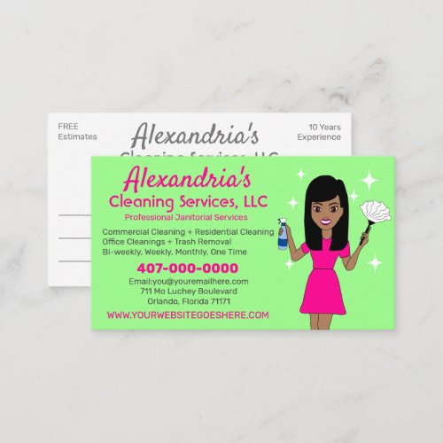 Professional CleaningJanitorial Housekeeping Business Card