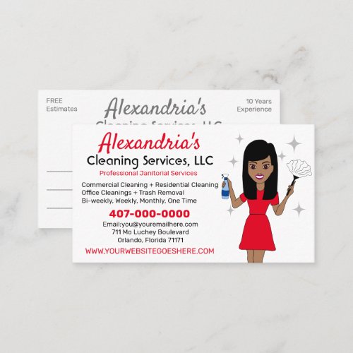 Professional CleaningJanitorial Housekeeping Business Card