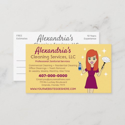 Professional CleaningJanitorial Housekeeping Business Card