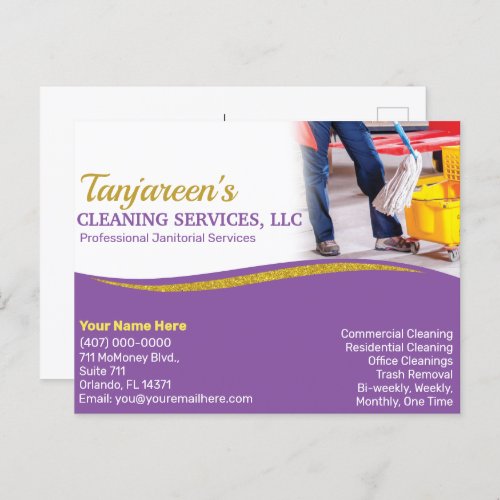 Professional CleaningJanitorial Housekeeping Postcard