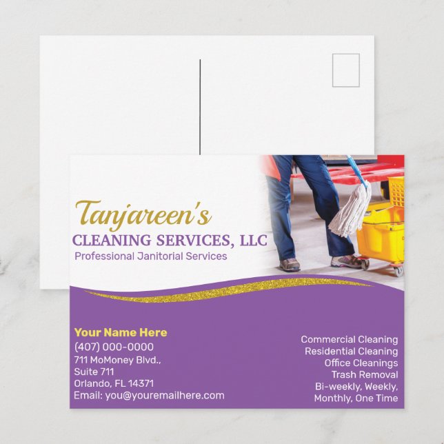 Professional Cleaning/Janitorial Housekeeping Postcard (Front/Back)