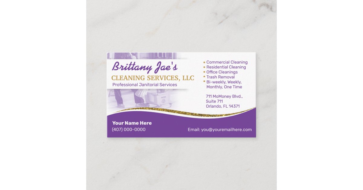 commercial cleaning service business cards