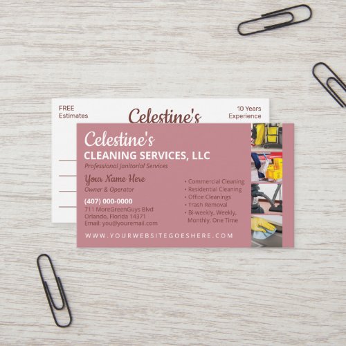 Professional CleaningJanitorial Housekeeping Serv Business Card