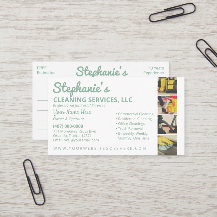 Professional Cleaning/Janitorial Housekeeping Serv Business Card Zazzle