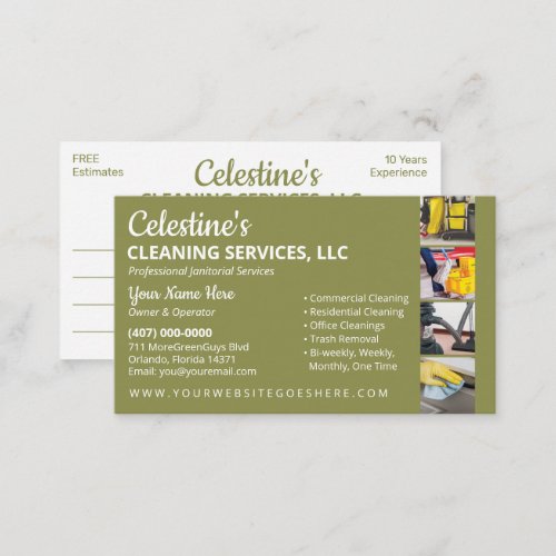 Professional CleaningJanitorial Housekeeping Serv Business Card