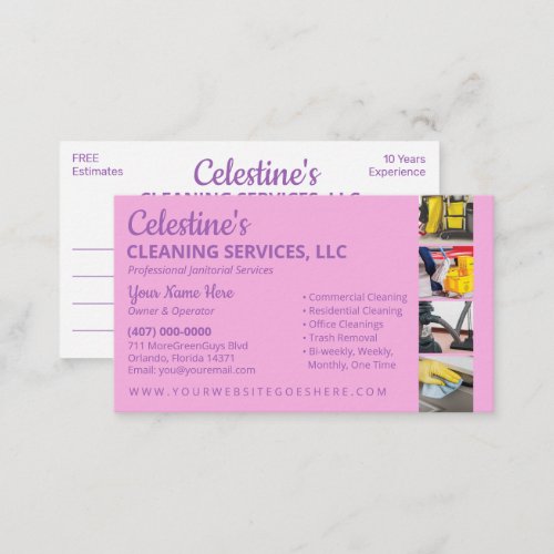 Professional CleaningJanitorial Housekeeping Serv Business Card