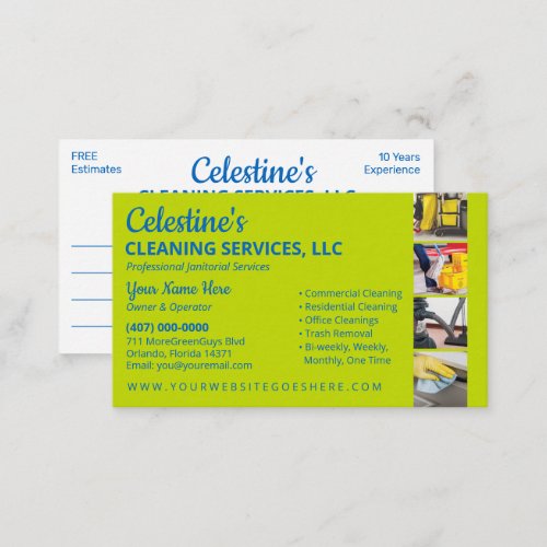 Professional CleaningJanitorial Housekeeping Serv Business Card