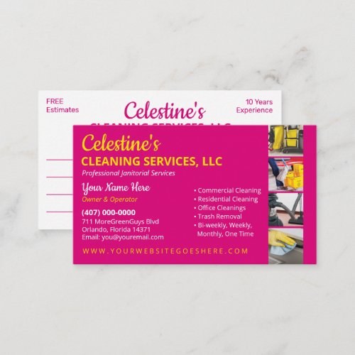 Professional CleaningJanitorial Housekeeping Serv Business Card