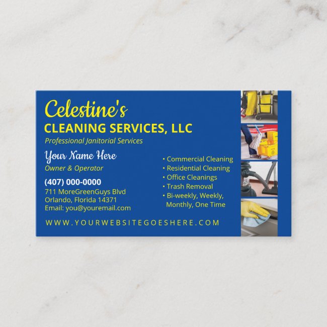 Professional Cleaning/Janitorial Housekeeping Serv Business Card