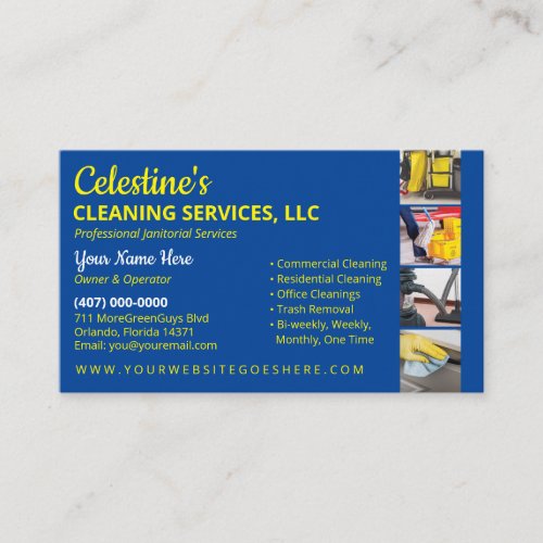 Professional Cleaning/Janitorial Housekeeping Serv Business Card