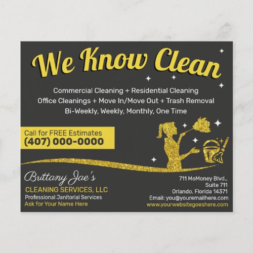 Professional CleaningJanitorial Housekeeping Serv Flyer