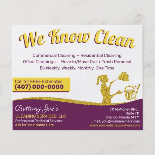 Professional CleaningJanitorial Housekeeping Serv Flyer