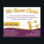 Professional Cleaning/Janitorial Housekeeping Serv Flyer<br><div class="desc">Boost publicity with these double sided professional flyers (template) for house cleaning, housekeeping or janitor (janitorial) small business. These flyrs are designed with white and gold text and a gold (faux) glitter color on the front side with gray text on the back. Customize the flyers by adding or removing elements...</div>