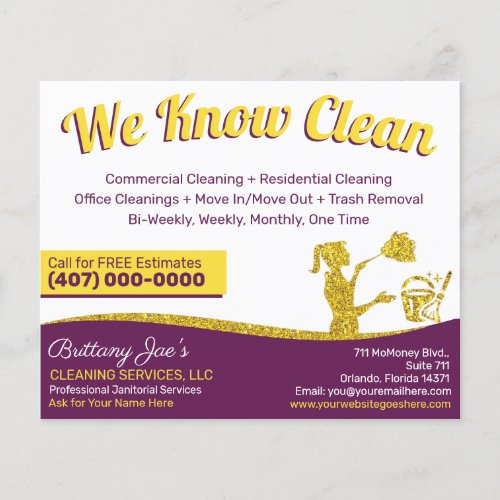 Professional CleaningJanitorial Housekeeping Serv Flyer