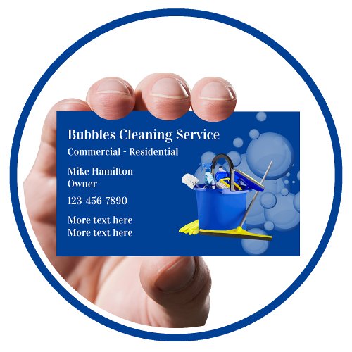 Professional Cleaning  Janitorial Services Business Card