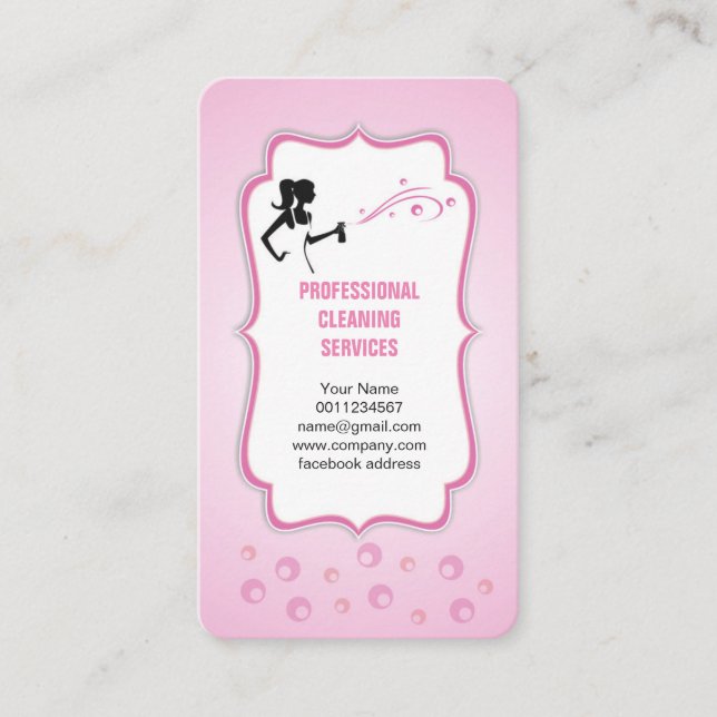 Professional cleaning service business card (Front)