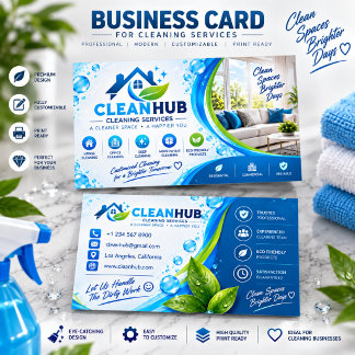 Professional Cleaning Service Business Card | EDIT