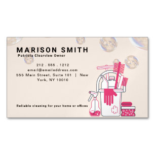 Professional Cleaning Service Business Card Magne