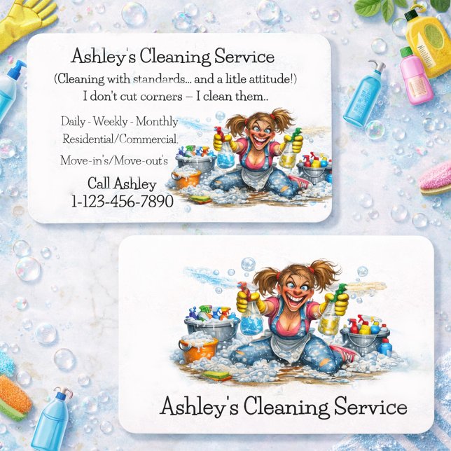 Professional Cleaning Service Design Business Card (Creator Uploaded)