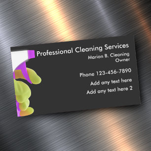 Professional Cleaning Service Magnetic Design Business Card