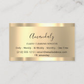 Professional Cleaning Service Maid House Keeping Business Card (Back)