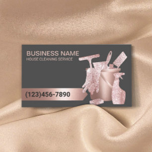 Professional Cleaning Service Modern Rose Gold  Business Card