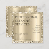 Professional Cleaning Service Residence Maid Gold Appointment Card (Front/Back)