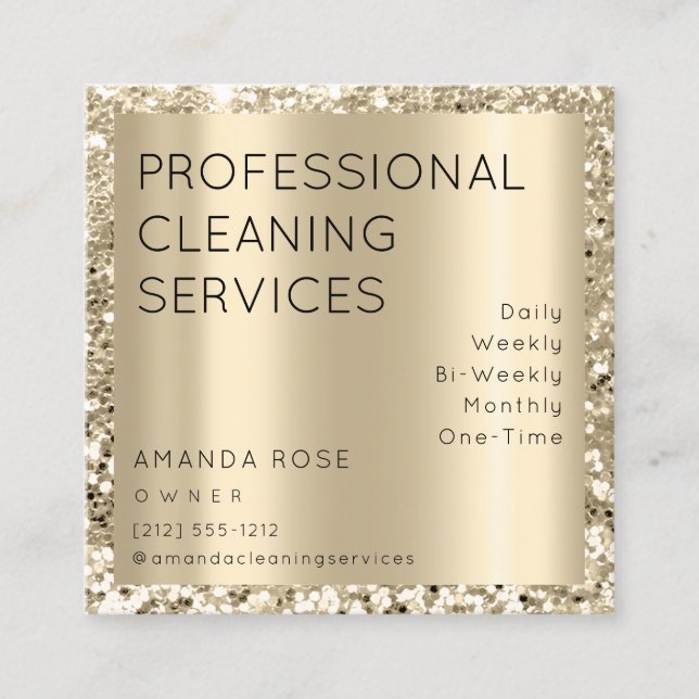 Professional Cleaning Service Residence Maid Gold Appointment Card (Front)