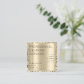 Professional Cleaning Service Residence Maid Gold Appointment Card (Standing Front)