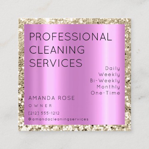 Professional Cleaning Service Residence Pink Gold Appointment Card