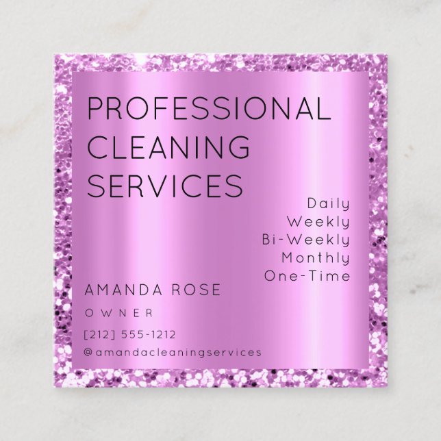 Professional Cleaning Service Residence Pink Purpl Appointment Card (Front)