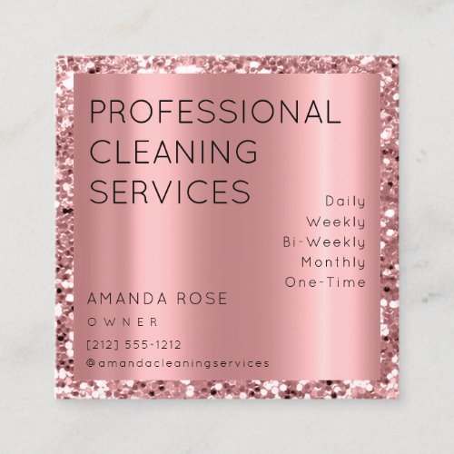 Professional Cleaning Service Residence Rose Gold Appointment Card