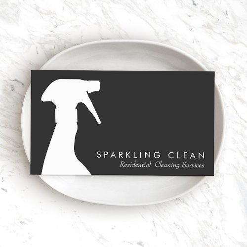 Professional Cleaning Service Spray Bottle Business Card