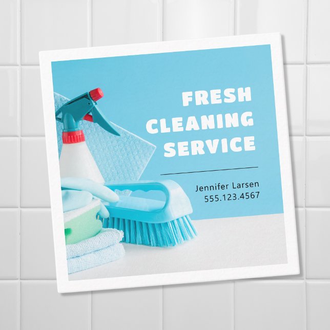 Professional Cleaning Service Supplies Square Business Card (Creator Uploaded)