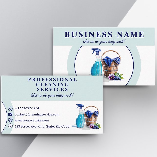 Professional cleaning service with slogan  business card (Creator Uploaded)