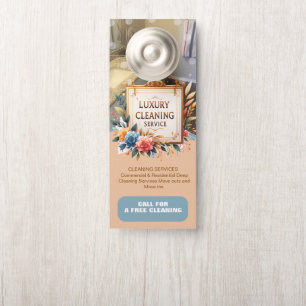 Professional Cleaning Services Floral Door Hanger