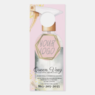 Professional Cleaning Services Girly Waterbottle Door Hanger