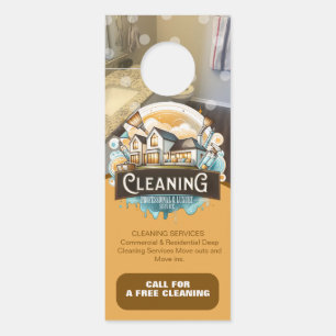 Professional Cleaning Services Logo Door Hanger