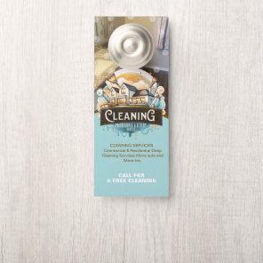 Professional Cleaning Services Logo Door Hanger