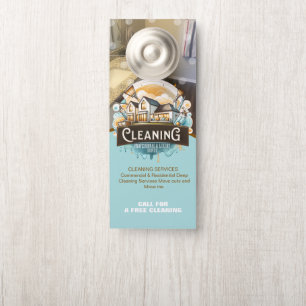 Professional Cleaning Services Logo Door Hanger