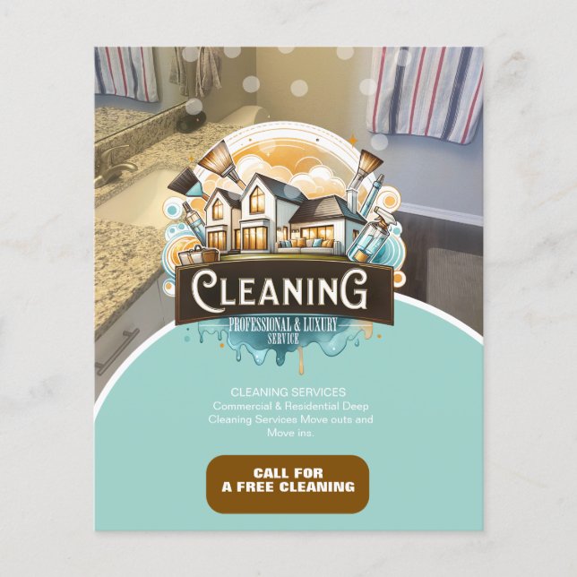 Professional Cleaning Services Logo Flyer (Front)
