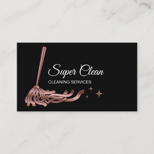 Professional Cleaning Services Maid  Rose Gold Business Card