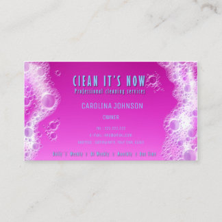 professional cleaning services maid soap foam business card