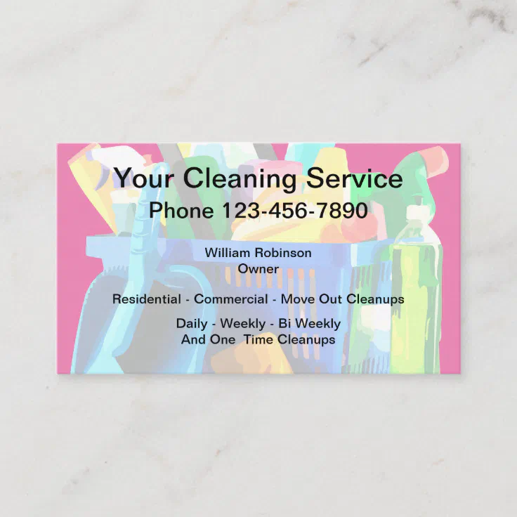 Professional Cleaning Services Modern Design Business Card 