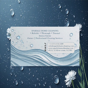 Professional Cleaning Services Soft Blue Accent Business Card