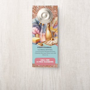 Professional Cleaning Services Sparkles Door Hanger