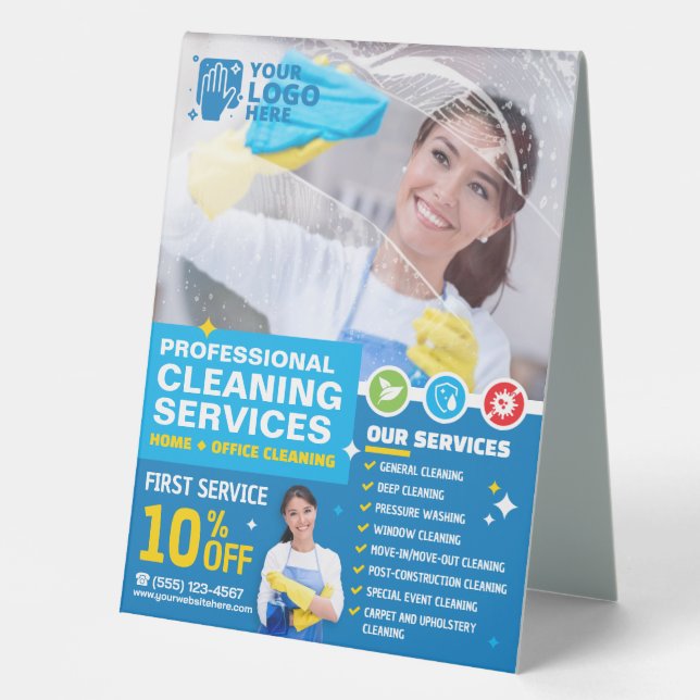 Professional Cleaning Services Table Tent (Front)