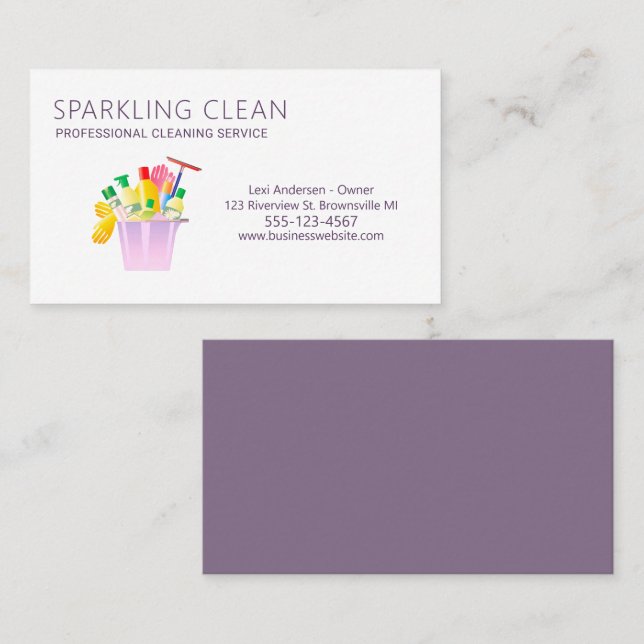 Professional Cleaning Supplies Clean Service Business Card (Front/Back)